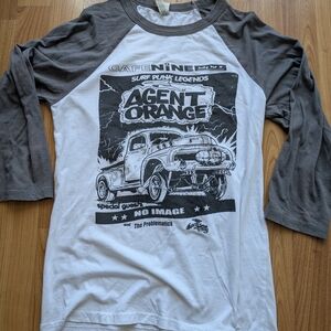 Vintage Agent Orange Graphic Raglan/Baseball Tee. Punk Rawk.